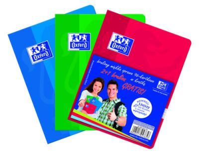 Opakowanie Brulion A5 Oxford School w kratkę 96 kartek 3 sztuki mix