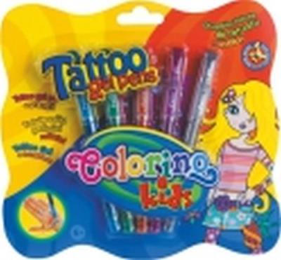 Opakowanie Długopisy żelowe do tatuażu z szablonami Colorino Kids 5 kolorów
