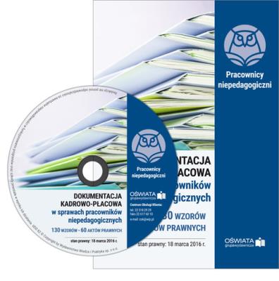 Okładka książki Dokumentacja kadrowo-płacowa w sprawach pracowników niepedagogicznych