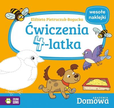 Domowa Akademia. Ćwiczenia 4-latka. Autor: Elżbieta Pietruczuk-Bogucka. SmakLiter.pl Okładka książki Domowa Akademia. Ćwiczenia 4-latka