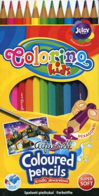 Opakowanie Kredki akwarelowe + pędzelek Colorino Kids 12 sztuk