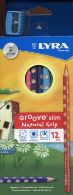 Lyra Kredki Groove slim 12 sztuk + temperówka. Wydawca: LYRA. SmakLiter.pl Opakowanie Lyra Kredki Groove slim 12 sztuk + temperówka