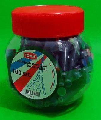 Naboje do piór mix kolorów 100szt TOMA. Wydawca: TOMA. SmakLiter.pl Opakowanie Naboje do piór mix kolorów 100szt TOMA