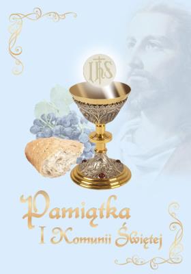 Pamiątka I Komunii Świętej niebieska. Autor: Żurawiecka Marta. SmakLiter.pl Okładka książki Pamiątka I Komunii Świętej niebieska