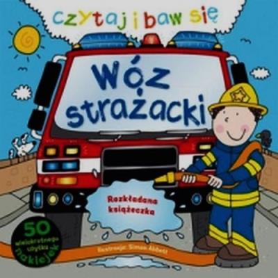 Czytaj i baw się Wóz strażacki rozkładanka. Autor: Simon Abbott (ilustr.). SmakLiter.pl Okładka książki Czytaj i baw się Wóz strażacki rozkładanka