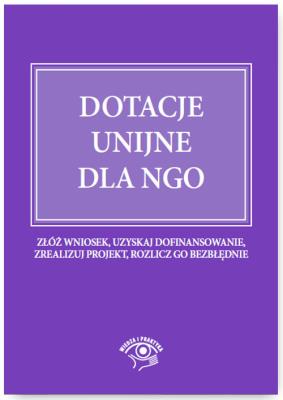 Dotacje unijne dla NGO. Autor: Peda Marek. SmakLiter.pl Okładka książki Dotacje unijne dla NGO