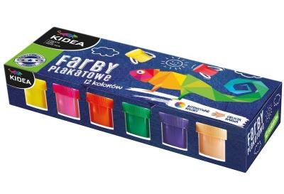 Farby plakatowe 12 kolorów x 20ml DERFORM. Wydawca: Derform. SmakLiter.pl Opakowanie Farby plakatowe 12 kolorów x 20ml DERFORM