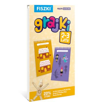 Fiszki Grajki 2-3 lata. Autor: Kinga Perczyńska (red.). SmakLiter.pl Okładka książki Fiszki Grajki 2-3 lata