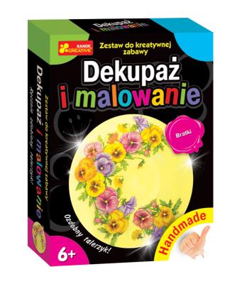 Opakowanie Handmade - Dekupaż i malowanie. Bratki