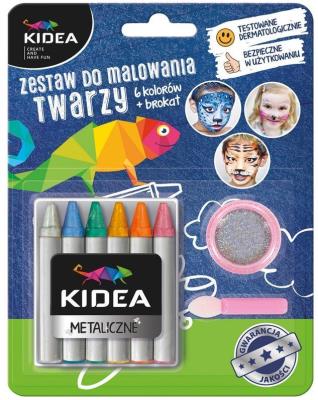 Opakowanie Kredki do twarzy 6 kolorów + brokat DERFORM