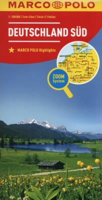 Niemcy Południe Mapa drogowa Marco Polo 1:800 000. Autor: Opracowanie zbiorowe. SmakLiter.pl Okładka książki Niemcy Południe Mapa drogowa Marco Polo 1:800 000
