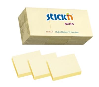 Opakowanie Notes samoprzylepny 38x51mm żółty pastel 12 sztuk