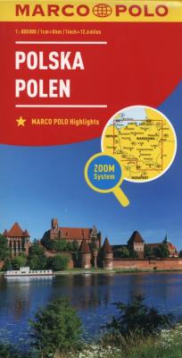Polska Polen 1:800 000 Marco Polo Zoom. Autor: Opracowanie zbiorowe. SmakLiter.pl Okładka książki Polska Polen 1:800 000 Marco Polo Zoom
