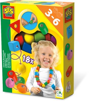 Opakowanie Drewniane korale - nauka nawlekania