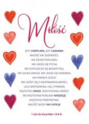 Kartki - Miłość jest cierpliwa pakiet 5 sztuk. Wydawca: Koinonia. SmakLiter.pl Opakowanie Kartki - Miłość jest cierpliwa pakiet 5 sztuk