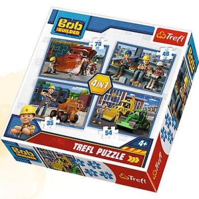 Opakowanie Puzzle 4w1 Pracowity dzień TREFL