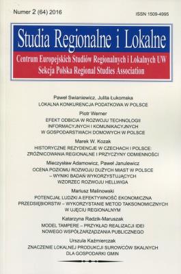 Opakowanie Studia Regionalne i Lokalne 2016/2