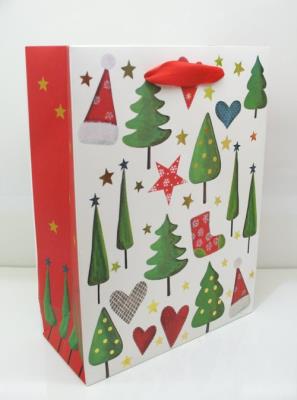 Opakowanie Torebka świąteczna płaska średnia mix wzorów