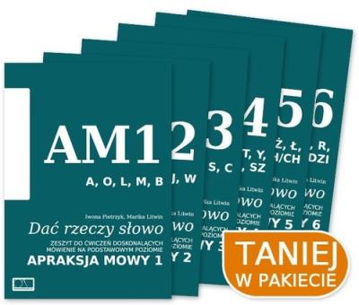 Dać rzeczy słowo Apraksja mowy 6 zeszytów. Autor: Iwona Pietrzyk, Marika Litwin. SmakLiter.pl Okładka książki Dać rzeczy słowo Apraksja mowy 6 zeszytów