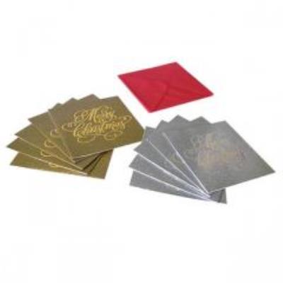 Opakowanie Kartki złote srebrne (10 szt) CHRISTMAS JOY