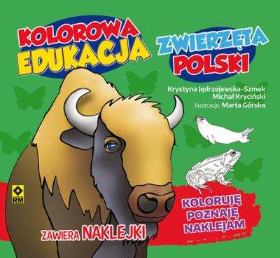 Okładka książki Kolorowa edukacja Zwierzęta Polski - naklejka