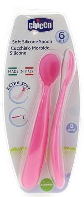 Opakowanie Miękkie łyżeczki silikonowe 2 szt. różowe