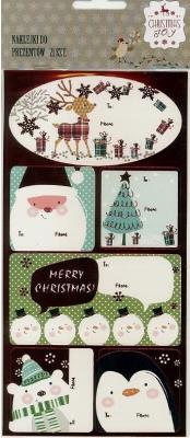 Opakowanie Naklejki do przezentów CHRISTMAS JOY