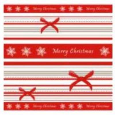 Opakowanie Serwetki 33/3/20 Paski/Kokardki czerwone