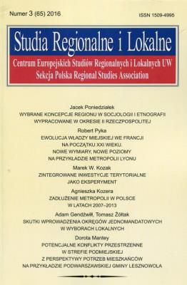 Opakowanie Studia Regionalne i Lokalne 3/2016