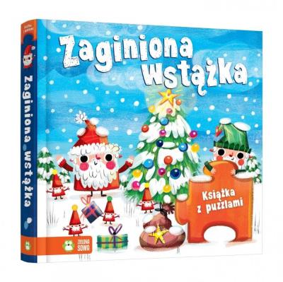 Świąteczne zabawy. Zaginiona wstążka. Książka z puzzlami. Autor: Opracowanie zbiorowe. SmakLiter.pl Okładka książki Świąteczne zabawy. Zaginiona wstążka. Książka z puzzlami