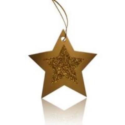 Opakowanie Tagi do prezentów złote (12szt) CHRISTMAS JOY