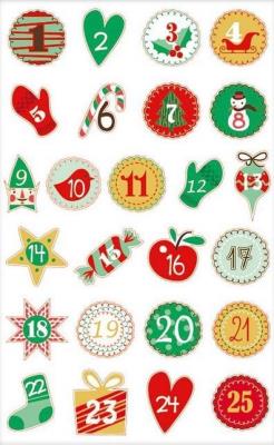 Opakowanie Naklejki 3D Kalendarz adwentowy