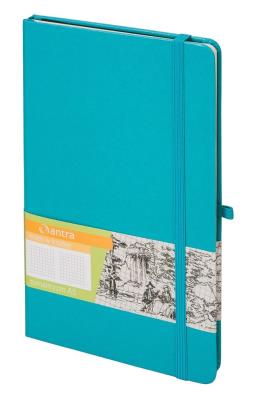 Opakowanie Notes A5 z gumką Romantyzm kratka turkus