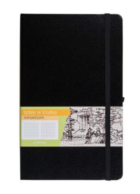 Opakowanie Notes A5 z gumką Romantyzma kratka czarny