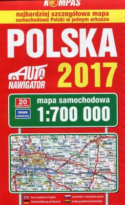 Okładka książki Polska 2017 Mapa samochodowa 1:700 000