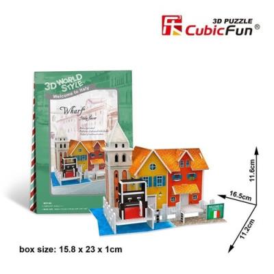 Okładka książki Puzzle 3D Domki świata - Francja wharf 19 el.(W3114H)