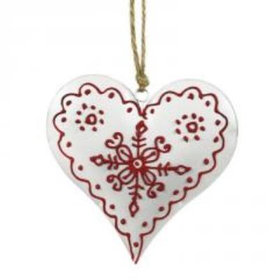 Opakowanie Serce - ozdoba wisząca biała CHRISTMAS JOY