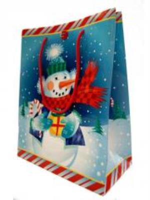 Opakowanie Torebka Świąteczna grająca średnia Bałwanek