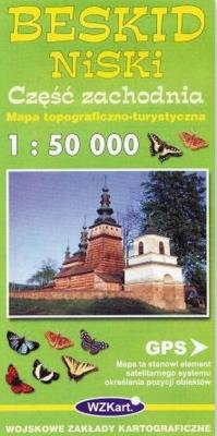 Okładka książki Beskid Niski część zachodnia mapa 1:50 000 WZKart