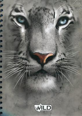 Zdjęcie produktu Kołobrulion A4 w kratkę 100 kartek z perforacją i kolorowymi registrami Wild tygrys