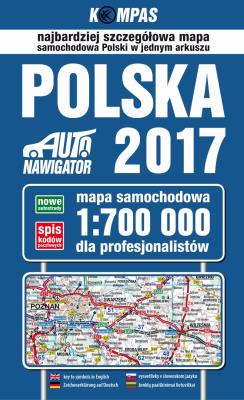 Okładka książki Mapa samochodowa Polski 2017 dla profesjonalistów 1:700 000