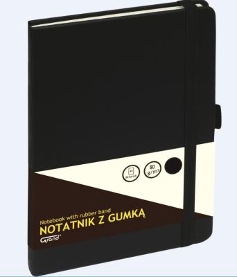 Opakowanie Notatnik  z gumką czarny A5 80 kartek