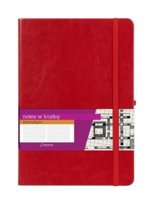 Opakowanie Notes A5 z gumką Formalizm w kratkę czerwony