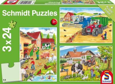 Opakowanie Puzzle Schmidt 3x24 Praca na wsi