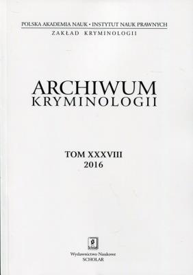 Opakowanie Archiwum kryminologii Tom XXXVIII 2016