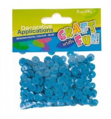 Opakowanie Cekiny metaliczne kółka 8mm niebieskie