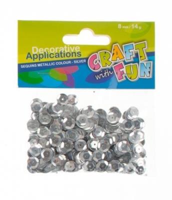 Opakowanie Cekiny metaliczne kółka 8mm srebrne