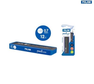 Opakowanie Grafity do ołówka mechanicznego MILAN HB, 0,7 mm, 12 sztuk