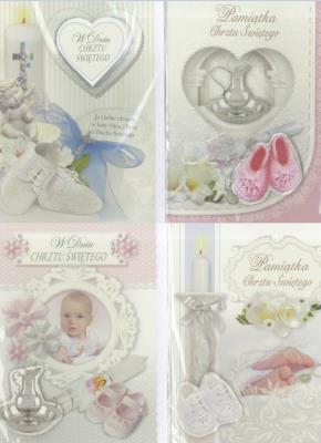 Opakowanie Karnet B6 z naklejanym elemen. Chrzest (10szt MIX)