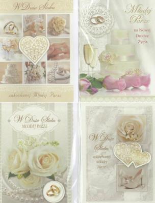 Opakowanie Karnet B6 z naklejanym elemen. Ślub (10szt MIX)